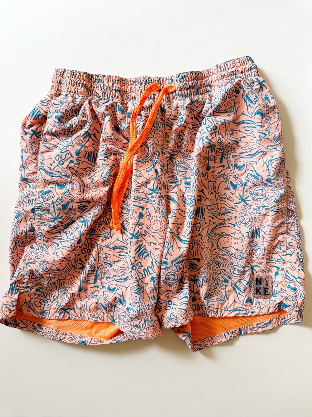 Nike Swim Shark Lap Graphic Print Swim Trunks